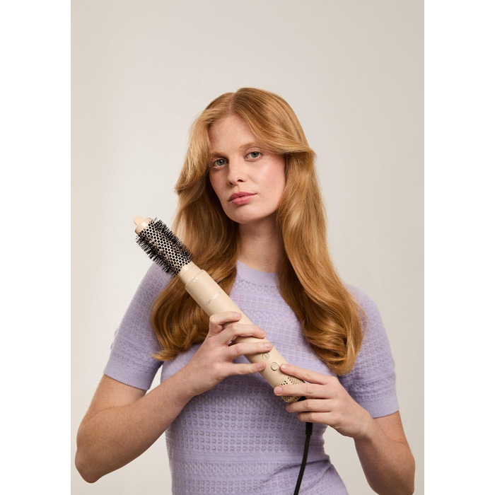 Іонський фен для волосся з технологією Frizz-Free, 2 температури, функція охолодження, 2 швидкості, технологія негативних іонів, 1800W (ION STYLER PRO ADVANCE, пісок)