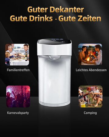 Електричний декантер для вина 5-в-1 з регульованою дозуванням, цифровий виливач, автоматичний дозатор вина, подарунок на день народження, День святого Валентина