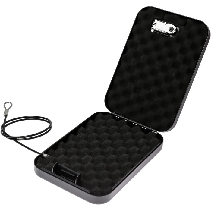 Сейф з кодовим замком HMF 316-02, переносна скринька для зберігання, чорний (24 x 16,5 x 4,5 см)