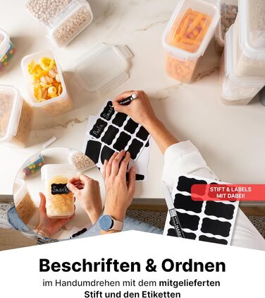 Набір контейнерів для зберігання Deco haus® з кришкою (24 шт.) - для кухні, продуктів, круп, борошна
