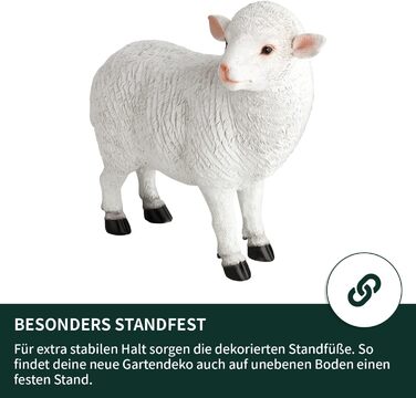 VERDOBA - Sheep Decorative Figure - Realistic Garden Figures Large - Weatherproof Decorative Sheep for Your Garden - Hand-Painted Garden Figures for Outdoors