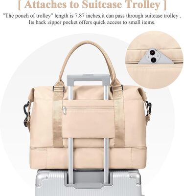 Спортивна сумка для подорожей та фітнесу, водонепроникна, з відділенням для взуття, 47x37x22 см (38л)