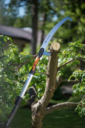 Садова пила Fiskars QuikFit для обрізки гілок, 55 см, загартована сталь, чорна/помаранчева, змінний інструментальний модуль 1000691