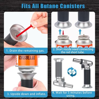 Кулінарний газовий пальник-фламбе Bunsen для кухні та кемпінгу з замком безпеки, для десертів та випічки