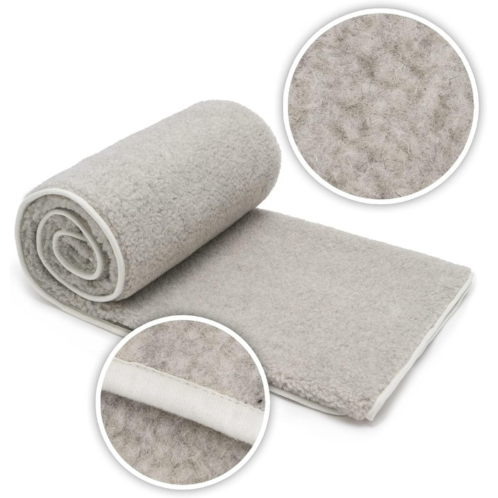Плед з мериносової вовни, 240x200 см - теплий та м'який плед з 100% мериносової вовни, великий та пухнастий, вага 500 г/м², дихаючий матеріал, сірий колір