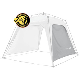 Lumaland Outdoor 2.5 x 2.5m | Waterproof & UV Protection | Garden Tent incl. 1 Side Wall & Bag & Stakes | Robust Camping & Party Tent | Pop Up Tent Setup in 2 Minutes [] (Side Wall, Light Gray)