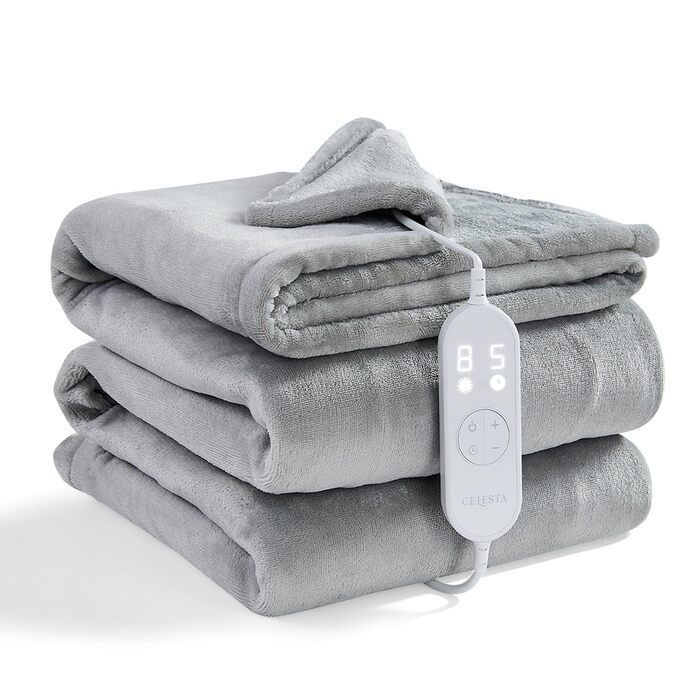 Електричний килим Celestа з підігрівом, 9 режимів нагріву, таймер, автовимкнення, 160x120 см, сірий - для софи, ліжка, офісу