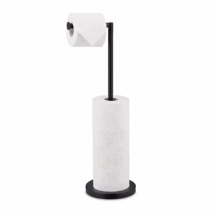 Relaxdays Black Toilet Paper Holder