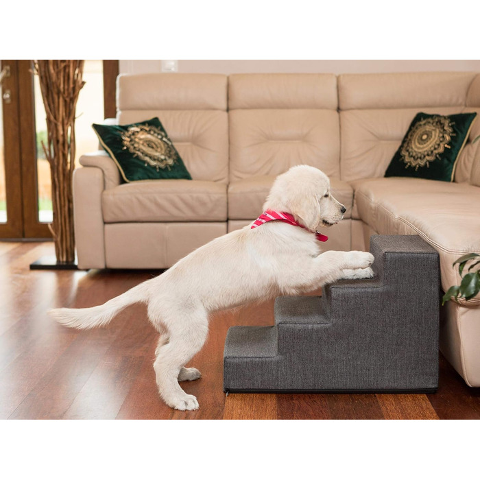 Сходинка для собак та котів Tiertreppen - пандус з 4 сходинок, сірий, висота 40 см