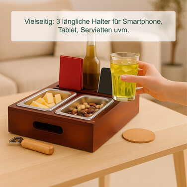 Relaxdays Couchbar with Snack Bowls