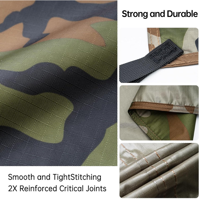 FREE SOLDIER Camo Tarp - 3m x 3.2m Waterproof Shelter - Ultralight Tent Footprint, UV Protection, Camping Sun Shade