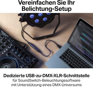 SoundSwitch Control One: Професійний DMX контролер освітлення для DJ з 3 місяцями доступу до програмного забезпечення SoundSwitch, підтримка DMX та Phillips Hue (Micro DMX, чорний)