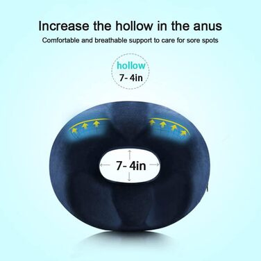 Portable Foam Orthopedic Hemorrhoid Seat Cushion, Ergonomic Seat Cushion for Hemorrhoids and Prostate, Pain-Relieving, Chair Cushion Massage Cushion (Female)