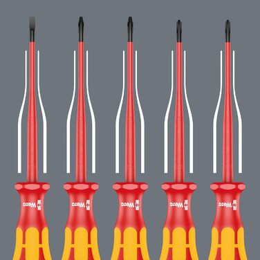 Набір викруток Wera Kraftform Plus 100, 7 шт, з тонким лезом та ручкою