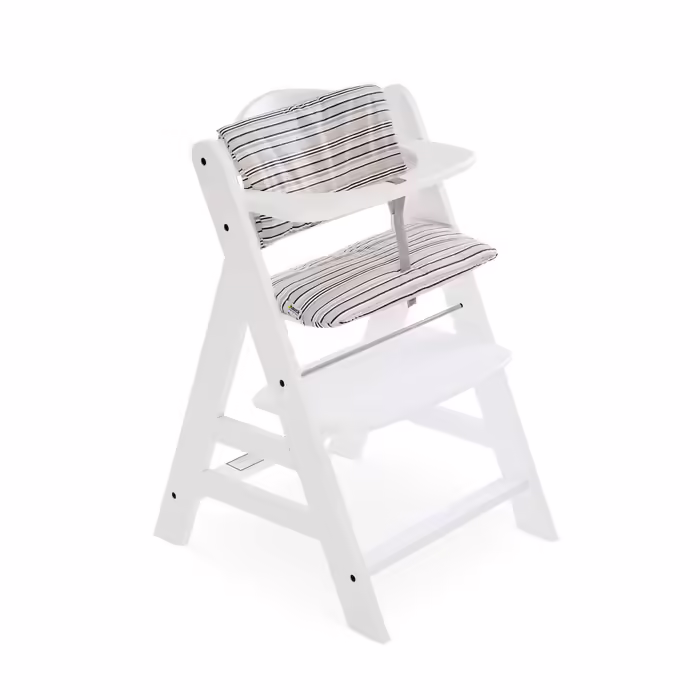 Hauck Disney Seat Cushion Compatible with Alpha+, Beta+ and Arketa Wooden Highchair, Highchair Pad Deluxe, Easy Attachment with Velcro, Machine Washable (Pooh Grey) (Multi-colored Beige)