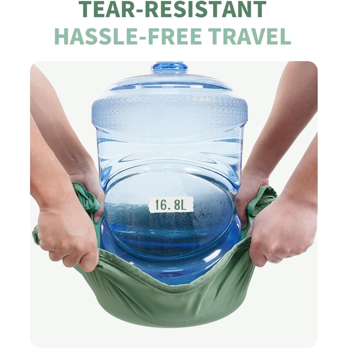 Органайзери для валізи ECOHUB, набір 6 шт. з ID-міткою, екологічні, для подорожей, дихаючі, патент pending (зелений)