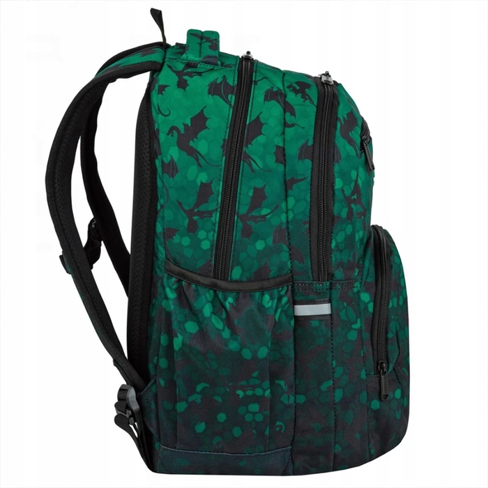 Багатовідсіковий шкільний рюкзак CoolPack, чорно-зелений, 26 л