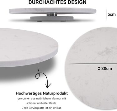 Rotating marble plate, round cake stand, cake plate, sausage plate, cheese plate, marble plate, serving platter with foot, serving dish, rotating tray, tiered cake stand, decoration tray, table decoration