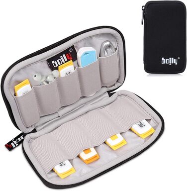 Водонепроникна сумка-органайзер для аксесуарів електроніки, 9 відділень для USB-накопичувачів, чорний, великий