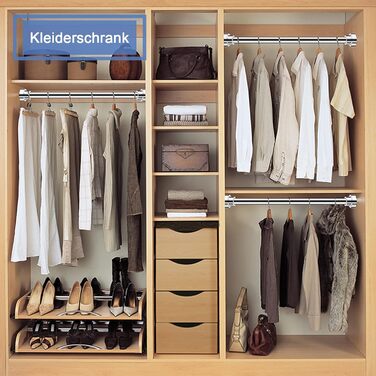 Тeleskopна штанга для душу з нержавіючої сталі 35-60 см, без свердління, для штори