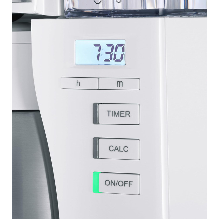 Melitta Look Therm Timer - Filter Coffee Machine - with Thermos Carafe - Timer Function - Drip Stop - White (1025-17) White with Thermos Carafe Single