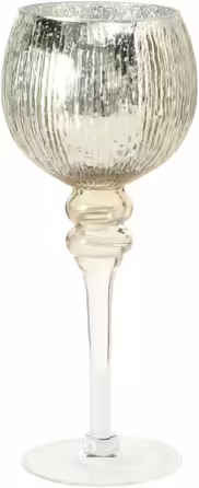 Boltze Windlicht Set Manou 3-piece (gold, decorative glasses for candles / Christmas decoration, candle holders heights 30 cm / 40 cm / 35 cm, round shape, straight pattern) 1005603