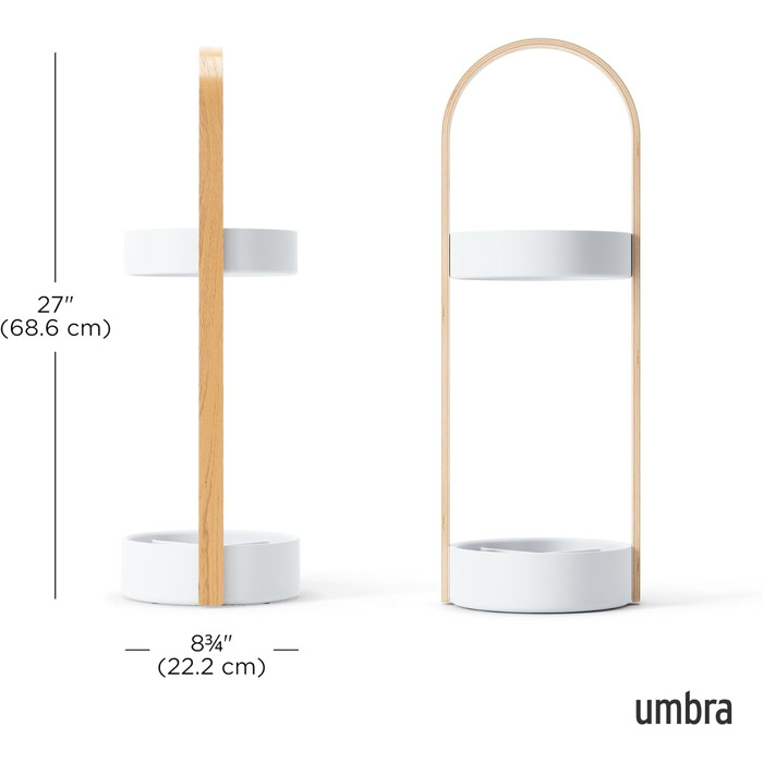 Підставка для парасоль під Umbra Bellwood, біла/натуральна, 22.2 x 22.2 x 68.6 см