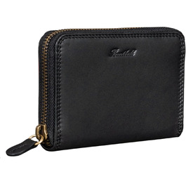 Benthill Wallet Women's Small Genuine Leather | Wallet with RFID Protection | Slim Flat Card Holder with Zipper & 6 Card Slots, Color: Black