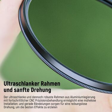 NEEWER Поляризаційний фільтр 67mm з 24 шарами, Nano MC CPL, для об'єктивів камери, зменшує відблиски та покращує контраст | HD скло