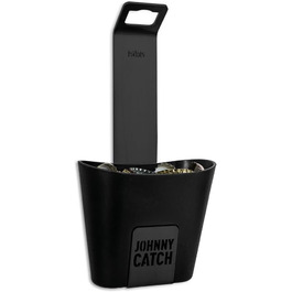 Відкривачка для пляшок höfats Johnny Catch Cup чорна з нержавіючої сталі, настінна, з контейнером для 60 кришок, без гвинтів