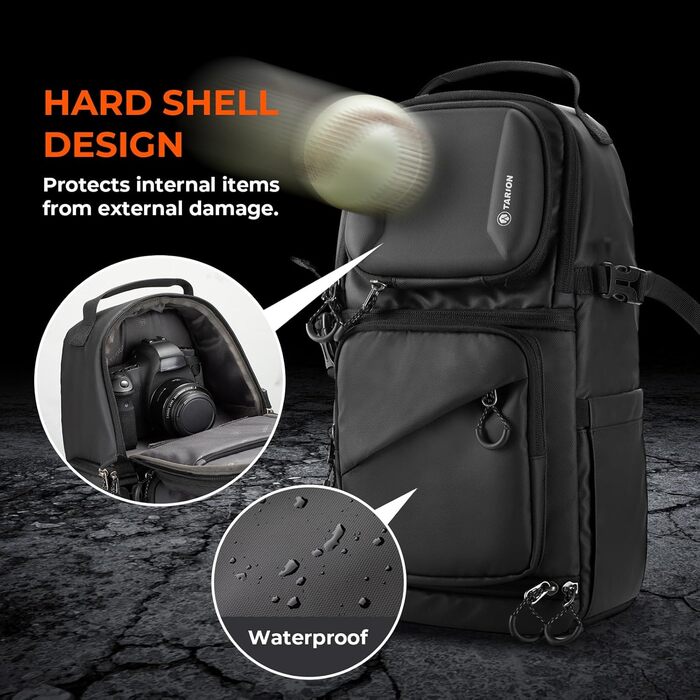 Чохол для камери Tarion: водонепроникна сумка-слінг для фотоапарата DSLR/SLR з дощеміцким чохлом, чорна