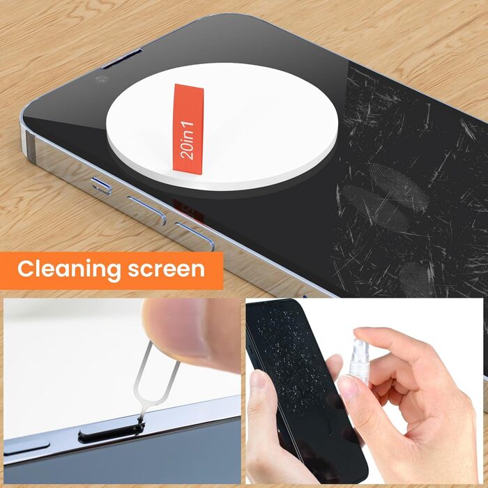 Набір для чищення гаджетів 20 в 1: клавіатура, навушники, камера, монітор, телефон. З щіткою та стилусом.