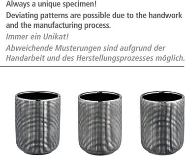 Підставка для мила WENKO Rivara, керамічна мильниця для мила, Ø 10 x 2,5 см, срібна