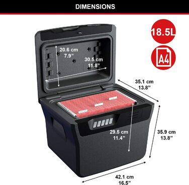 Сейф Master Lock вогнестійкий та водонепроникний з ключем, потрійний захист - від пожежі, води та авіаперевезень, 4.9L, 15.6 x 36.2 x 33 см, з ключем / 4.9L (комбінація / 18.5L)