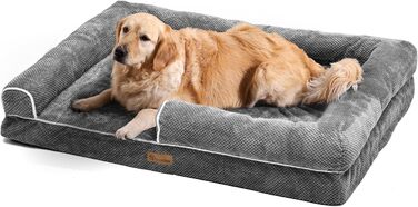 Крісло-лежанка для собак середніх порід YITAHOME, 51x48 см, ортопедичне, знімний чохол, сіре