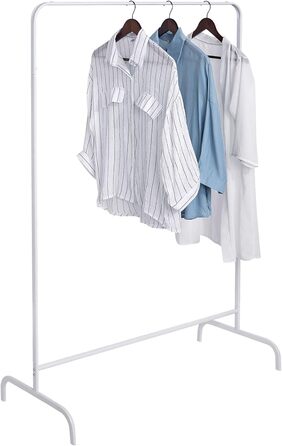 EUGAD Clothes Rack Coat Rack Laundry Rack, Coat Clothes Stand, Clothes Rail White, 99x46x153cm, Heavy Duty Cloth Rail