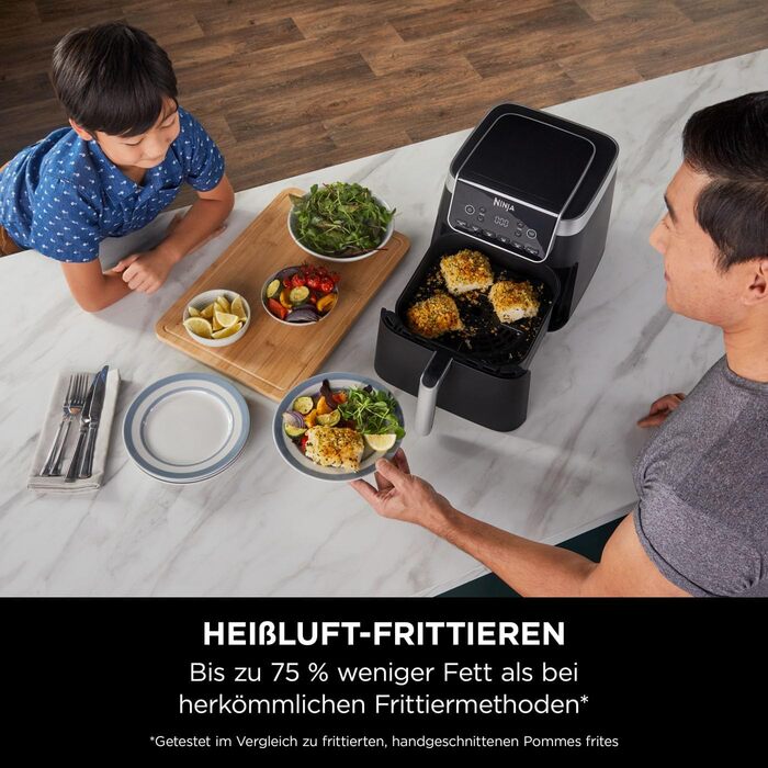 Фритюрниця повітряна Ninja Air Fryer MAX PRO 6.2L, сіра, AF180EU
