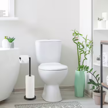 Relaxdays Black Toilet Paper Holder