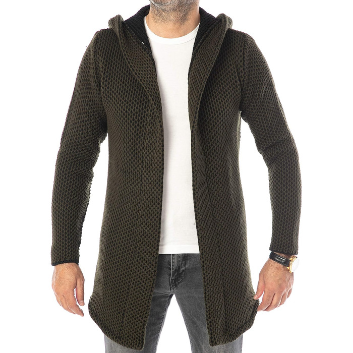Кардиган чоловічий Carisma з капюшоном, теплий, комфортний, для осені та весни, розмір XL, хакі