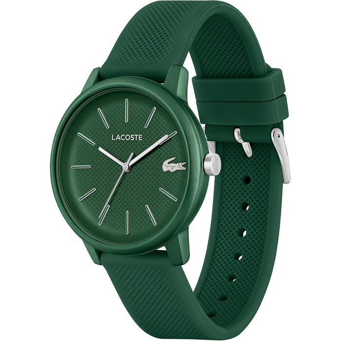 Годинник чоловічий Lacoste 12.12 Move Analog кварцовий з силіконовим ремінцем (Хакі)