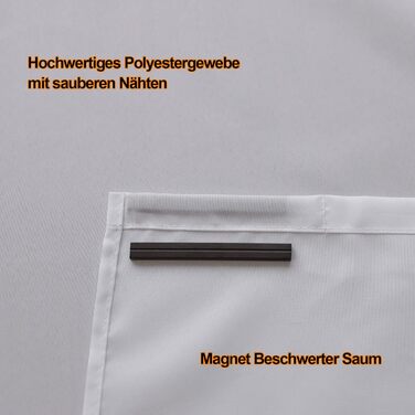 Штора для ванної кімнати YISURE біла, антигрибкова, 200x220 см, поліестер, з магнітами, водовідштовхувальна