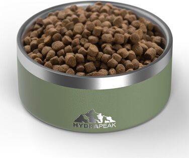Миска для собак Hydrapeak, неслизька, з нержавіючої сталі, велика та маленька, 907 мл / 1,8 л, кілька розмірів, (4 чашки, Графіт) Сірий (Графіт//Nature's Delight) (Листя шавлії, 4 Cup)
