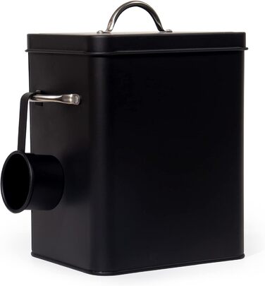 Кошик для порошку Theo&Cleo 6.5L, металева коробка для порошку, зберігання корму для собак/котів, кавових зерен (вугільний)