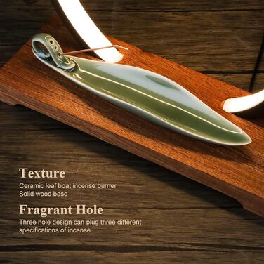 REAWOW Chinese Waterfall Incense Burner Incense Stick Holder with LED Light Incense Holder, Ceramic Incense Burner with 20 Incense Cones and 30 Sticks Incense