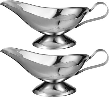 ULTECHNOVO Sauce Bowl for Sauces, 284 ml, Stainless Steel, Sauce Boat, Sauces, Milk Pitcher, Sauce Container for Warming Sauces, Salad, Dressings, Serving Bowls