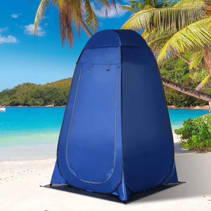 Outsunny Pop-Up Shower Tent Toilet Tent - Portable Outdoor Changing Room & Privacy Shelter with Carry Bag - 126x124x189cm