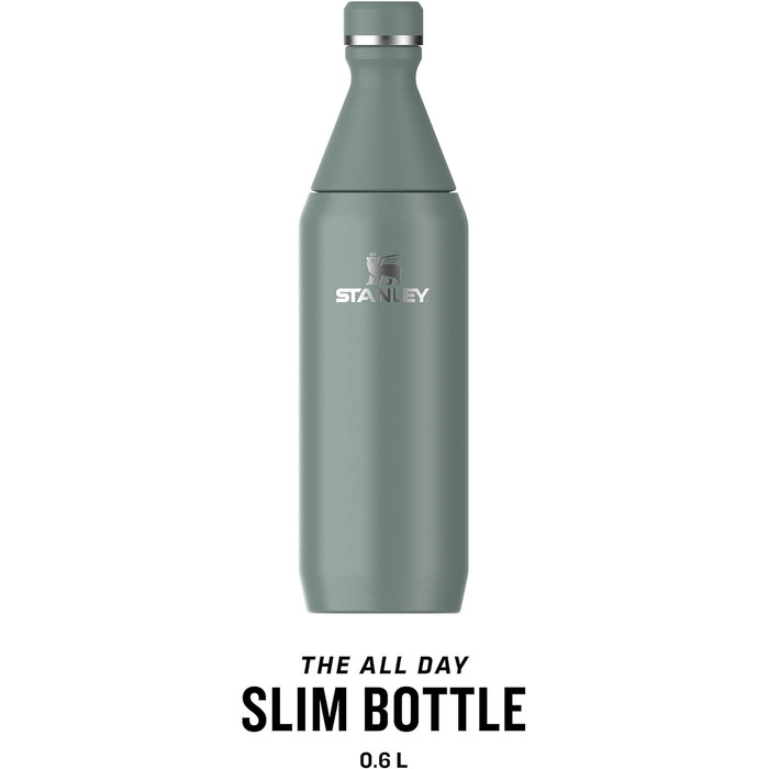 Фляга Stanley All Day Slim з нержавіючої сталі 0.6L - Термофляга, охолоджує до 6 годин, зберігає лід до 11 годин, без BPA, не протікає, придатна для миття в посудомийній машині (Shale)