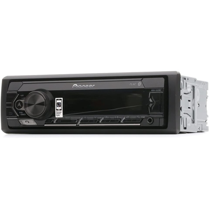 Автомагнітола Pioneer MVH-S320BT 1DIN з Bluetooth, USB, AUX, RDS, німецьке меню, чорна/червона, напівглибока установка, Smart Sync, гучний зв'язок