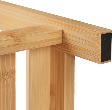 Relaxdays Bamboo Bathroom & Kitchen Shelf, HBT: 162 x 38 x 39.5 cm, Freestanding Shelf with 4 Shelves, Natural