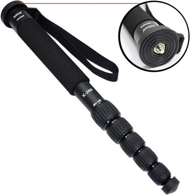 Штатив для камери Koolehaoda K-266 чорний, 6 секцій, 42-160 см, витримує до 7 кг